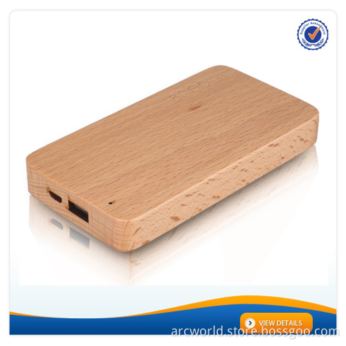 AWC901 Best Beech and Walnut Wooden 8000mah Portable Power Bank for iphone and Samsung Rohs Charger USB Universal Charger